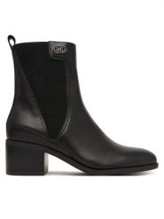 Liu Jo Botki Janice 01 SF6059 P0102 Czarny. Czarne botki damskie Liu Jo, ze skóry, bez obcasa, na słupku, bez zapięcia. Za 789.99 zł.