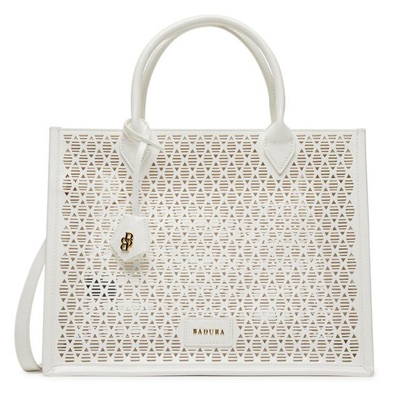 Torebka Badura. Białe shopper bag Badura, bez dodatków. Za 209.99 zł.