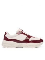Tommy Hilfiger Sneakersy Modern Runner Shiny Leather FW0FW09413 Bordowy. Czerwone obuwie sportowe damskie Tommy Hilfiger, ze skóry, bez zapięcia. Za 489.99 zł.
