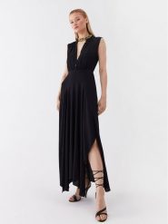 Patrizia Pepe Sukienka codzienna 2A2575/A8I1-K103 Czarny Regular Fit. Czarne sukienki damskie Patrizia Pepe, bez wzorów, z wiskozy, bez ramiączek. Za 689.99 zł.
