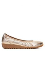 Caprice Baleriny 9-22161-44 Złoty. Żółte balerinki damskie Caprice, bez wzorów, ze skóry. Za 269.99 zł.