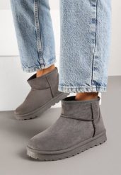 Szare Casualowe Ocieplane Śniegowce na Płaskiej Podeszwie Emelunetta. Szare śniegowce damskie Renee, z jeansu. Za 79.99 zł.