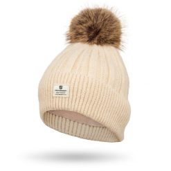 Czapka zimowa Peterson PTN HAT-09 beżowa. Brązowe czapki damskie Peterson, na jesień, bez wzorów. Za 37.99 zł.
