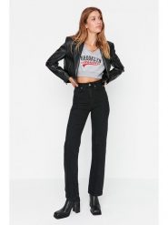 Trendyol Dżinsy - Slim fit - w kolorze czarnym rozmiar: 34. Czarne jeansy damskie Trendyol, z podwyższonym stanem. Za 87.81 zł.