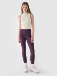 4F Legginsy dzianinowe damskie - fioletowe XS. Fioletowe legginsy damskie 4F, s, bez wzorów, z dzianiny. W wyprzedaży za 59.99 zł.