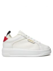 LOVE MOSCHINO Sneakersy JA15055G1OIZ010B Biały. Białe obuwie sportowe damskie Love Moschino, z materiału, bez zapięcia. Za 843.99 zł.
