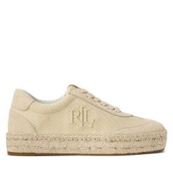 Espadryle LAUREN RALPH LAUREN. Brązowe espadryle damskie Lauren Ralph Lauren, bez wzorów, bez obcasa. Za 519.99 zł.