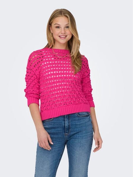 ONLY Sweter Linda 15311772 Różowy Regular Fit. Czerwone swetry klasyczne damskie Only, s, z syntetyku, bez kołnierzyka. Za 99.99 zł.
