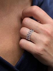 DIA DIAMONDS Srebrny pierścionek z diamentami i szafirami rozmiar: 58. Niebieskie pierścionki damskie DIA DIAMONDS, z diamentem, srebrne. Za 365.42 zł.
