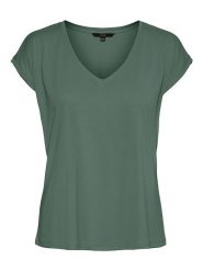 Vero Moda Koszulka "Filli" w kolorze zielonym rozmiar: S. Zielone bluzki damskie Vero Moda, s, bez wzorów, bez kołnierzyka, bez ramiączek. Za 52.79 zł.