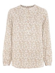 Camel Active Bluzka w kolorze beżowo-białym rozmiar: L. Brązowe bluzki damskie Camel Active, l, bez wzorów, z bawełny, bez kołnierzyka, bez ramiączek. Za 127.35 zł.