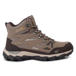 Damskie wodoodporne buty turystyczne Holcombe III. Brązowe obuwie trekkingowe damskie Regatta, z materiału, bez zapięcia. Za 199.99 zł.