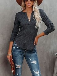 Milan Kiss Koszulka w kolorze antracytowym rozmiar: XL. Czarne koszulki damskie Milan Kiss, xl, bez wzorów, bez kołnierzyka, bez ramiączek. Za 130.99 zł.