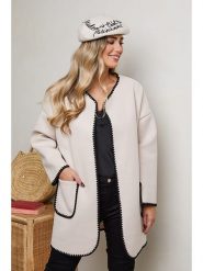 Plus Size Company Kardigan "Joelie" w kolorze kremowym rozmiar: 42. Brązowe kardigany damskie Plus Size Company, plus size, bez wzorów. Za 96.60 zł.
