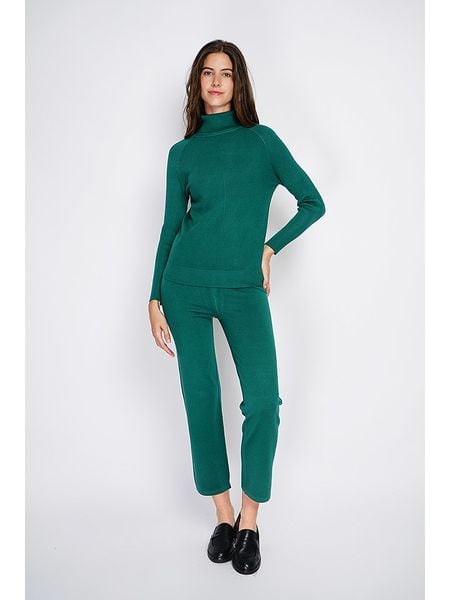 William de Faye 2-częściowy zestaw w kolorze ciemnozielonym rozmiar: 38. Zielone golfy damskie William de Faye, bez wzorów, z kaszmiru, bez ramiączek. Za 217.99 zł.