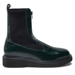 Botki Unisa. Zielone botki damskie Unisa, bez obcasa, na płaskiej podeszwie, bez zapięcia. Za 539.99 zł.