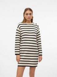 Vero Moda Sukienka w kolorze kremowym rozmiar: M. Brązowe sukienki damskie Vero Moda, bez wzorów, z włókna, bez ramiączek. Za 127.65 zł.