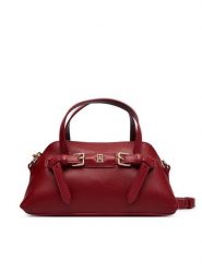 Tommy Hilfiger Torebka Th Buckle Mini AW0AW19034 Czerwony. Czerwone torebki klasyczne damskie Tommy Hilfiger, ze skóry, bez dodatków. Za 529.99 zł.