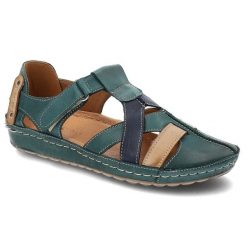 Zielone Sandały Armodo Stylowe Obuwie Damskie. Zielone sandały damskie Armodo, bez wzorów, bez obcasa, na obcasie, bez zapięcia. Za 269.00 zł.