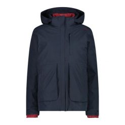 Kurtka puchowa z odpinanym kapturem dla kobiet CMP. Czerwone kurtki damskie CMP, bez wzorów, z puchu. Za 647.25 zł.