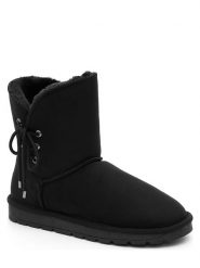 ISLAND BOOT Botki zimowe "Lavina" w kolorze czarnym rozmiar: 36. Czarne botki damskie Island Boot, na zimę, z materiału, bez obcasa, bez zapięcia. Za 118.56 zł.
