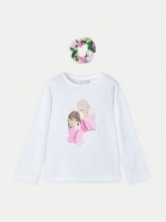 Mayoral Bluzka 3016 Biały Regular Fit. Białe bluzki i koszule dziewczęce Mayoral, bez wzorów, z bawełny, bez kołnierzyka, bez ramiączek. Za 59.99 zł.