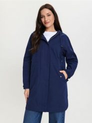 Kurtka parka z kapturem - granatowy. Niebieskie parki damskie Sinsay, l, z kapturem. Za 109.99 zł.