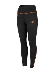 4F Legginsy funkcyjne w kolorze czarno-pomarańczowym rozmiar: S. Czarne legginsy damskie 4F, s, bez wzorów, z materiału. Za 61.02 zł.