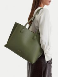 GINO ROSSI Torebka C-LXGUILIA Zielony ciemny. Zielone shopper bag Gino Rossi, bez wzorów, ze skóry, bez dodatków. Za 299.99 zł.