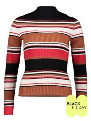 ESPRIT Sweter w kolorze czarno-czerwono-jasnobrązowym rozmiar: XL. Brązowe swetry klasyczne damskie ESPRIT, xl, bez kołnierzyka. Za 130.99 zł.