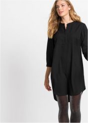 Sukienka koszulowa. Czarne sukienki damskie bonprix, bez wzorów, bez ramiączek. Za 107.99 zł.
