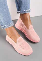 Różowe Tenisówki Pasquier. Czerwone obuwie sportowe damskie Renee, z tkaniny, przed kostkę, bez zapięcia, tenisowe. Za 39.99 zł.