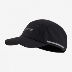 Czapka z daszkiem do biegania Kiprun 5 paneli hydrofobowa. Czarne czapki z daszkiem damskie KIPRUN, bez wzorów, z materiału. Za 54.99 zł.