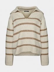 Gina Tricot Sweter 20423 Beżowy Regular Fit. Brązowe swetry klasyczne damskie Gina Tricot, m, z syntetyku, bez kołnierzyka. Za 99.99 zł.