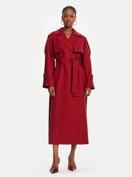 Patrizia Pepe Trencz 8O0188/A630-J4L3 Bordowy Regular Fit. Czerwone płaszcze damskie Patrizia Pepe, l, bez wzorów, z syntetyku, bez kaptura. Za 2,199.00 zł.