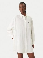 Tommy Jeans Sukienka koszulowa DW0DW22344 Biały Relaxed Fit. Białe sukienki damskie Tommy Jeans, bez wzorów, z jeansu, bez ramiączek. Za 449.99 zł.