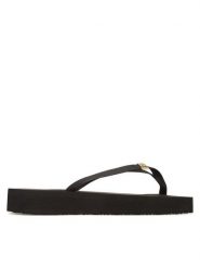 Tommy Hilfiger Japonki Elevated Chic Beach Sandal FW0FW08523 Czarny. Czarne klapki damskie Tommy Hilfiger, bez wzorów, ze skóry, bez obcasa, bez zapięcia. Za 119.99 zł.