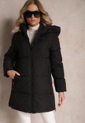 Czarna Kurtka Pikowana z Suwakami po Bokach Hafida. Czarne kurtki damskie Renee, na zimę, s, bez wzorów, z jeansu, bez kaptura. Za 219.99 zł.