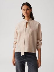 OPUS Bluzka w kolorze beżowym rozmiar: 38. Brązowe bluzki damskie Opus, bez wzorów, bez kołnierzyka, bez ramiączek. Za 143.99 zł.