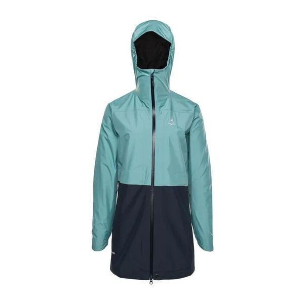 Kurtka przeciwdeszczowa damska Haglöfs Wilda GTX Parka. Niebieskie kurtki damskie Haglöfs, xs, bez wzorów, bez kaptura. Za 599.99 zł.