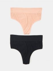 Majtki stringi z wysokim stanem 2 pack - wielobarwny. Stringi Sinsay, bez wzorów. Za 15.99 zł.