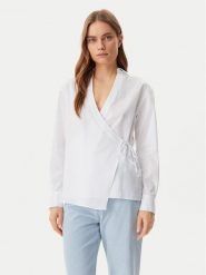 Calvin Klein Koszula K20K208226 Biały Regular Fit. Białe koszule damskie Calvin Klein, bez wzorów, z bawełny, bez kołnierzyka, bez ramiączek. Za 329.99 zł.