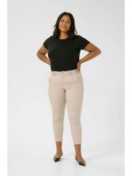 Kaffe Spodnie chino "Leana" w kolorze kremowym rozmiar: 42. Brązowe spodnie materiałowe damskie Kaffe, bez wzorów. Za 208.99 zł.