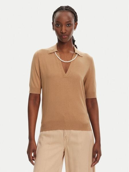 Liu Jo Sweter WA5222 MS49I Brązowy Regular Fit. Brązowe swetry klasyczne damskie Liu Jo, xs, z wiskozy, bez kołnierzyka. Za 339.99 zł.