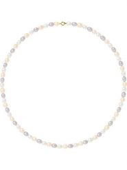 Pearline Naszyjnik perłowy w kolorze biało-fioletowo-brzoskwiniowym - dł. 42 cm rozmiar: onesize. Białe naszyjniki damskie Pearline, z perłą, złote. Za 282.99 zł.