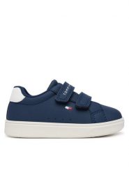 Tommy Hilfiger Sneakersy Low Cut Velcro Sneaker T1X9-35216-1355 M Granatowy. Niebieskie buty sportowe chłopięce Tommy Hilfiger, ze skóry, bez zapięcia. Za 284.99 zł.