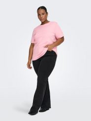 ONLY Carmakoma Koszulka "Carma" w kolorze jasnoróżowym rozmiar: XL-54. Różowe bluzki damskie Only Carmakoma, xl, bez wzorów, z bawełny, bez kołnierzyka, bez ramiączek. Za 60.99 zł.