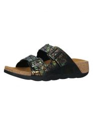 Fly London Skórzane klapki w kolorze czarnym rozmiar: 38. Czarne klapki damskie Fly London, bez wzorów, z otwartym noskiem, bez obcasa, bez zapięcia. Za 175.26 zł.