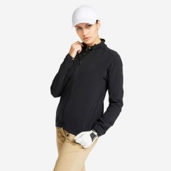 Kurtka do golfa damska Inesis RW500 hydrofobowa wiatroszczelna. Czarne kurtki damskie INESIS, xl, bez wzorów, z elastanu, bez kaptura. Za 139.99 zł.