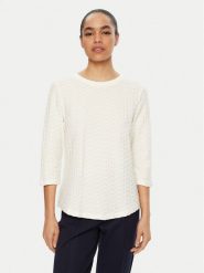 Olsen Bluzka 11104735 Biały Regular Fit. Białe bluzki damskie Olsen, bez wzorów, z bawełny, bez kołnierzyka, bez ramiączek. Za 159.99 zł.